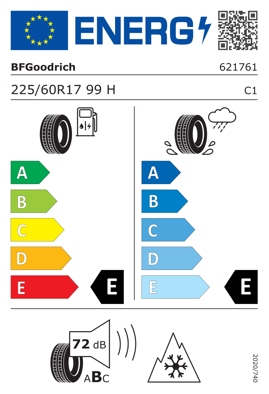 Étiquette européenne du pneu BFGoodrich Trail-Terrain T/A 225/60 R17