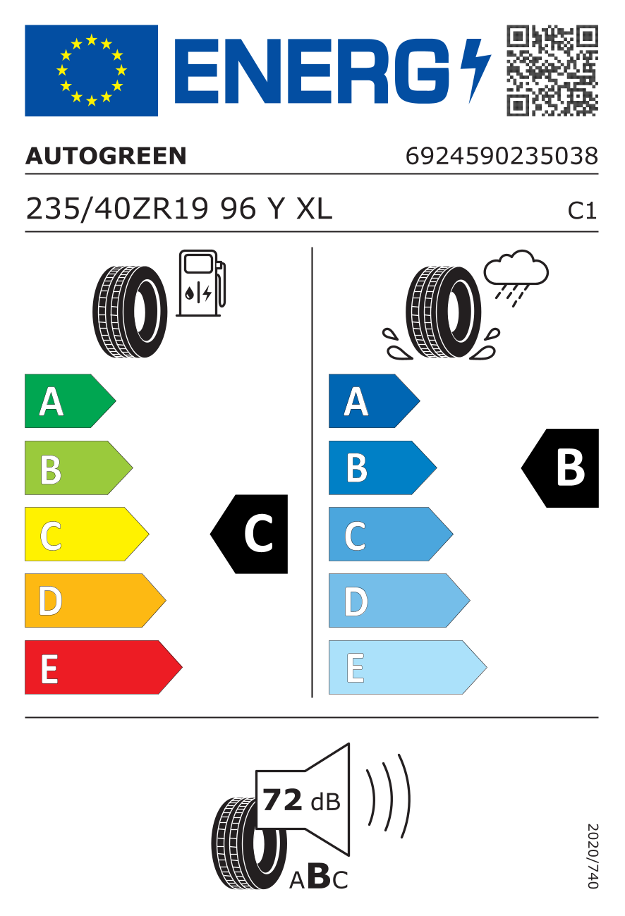 Étiquette européenne du pneu Autogreen SuperSport Chaser-SSC5 235/40 ZR19