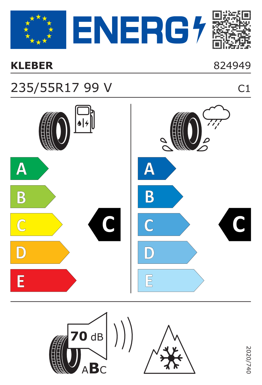 Étiquette européenne du pneu Kleber Citilander 235/55 R17